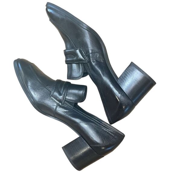 Paul Green Black Leather Low Heeled Penny Loafer NWOB Size 7/US 9 1/2 - Picture 6 of 10